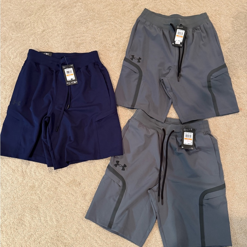 Under Armour Men's Navy and Gray Athletic Shorts